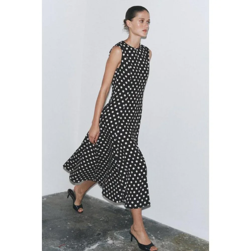 ZARA ZW COLLECTION SLEEVELESS MIDI DRESS - Picture 3 of 9